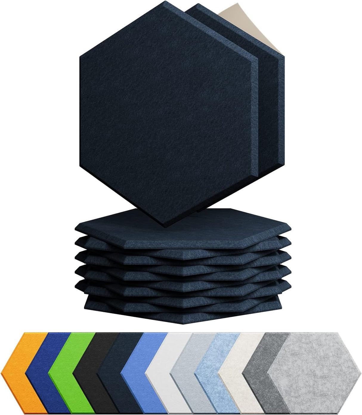 Paneles Acústicos Autoadhesivos, Alta Densidad, Hexagonales 12P
