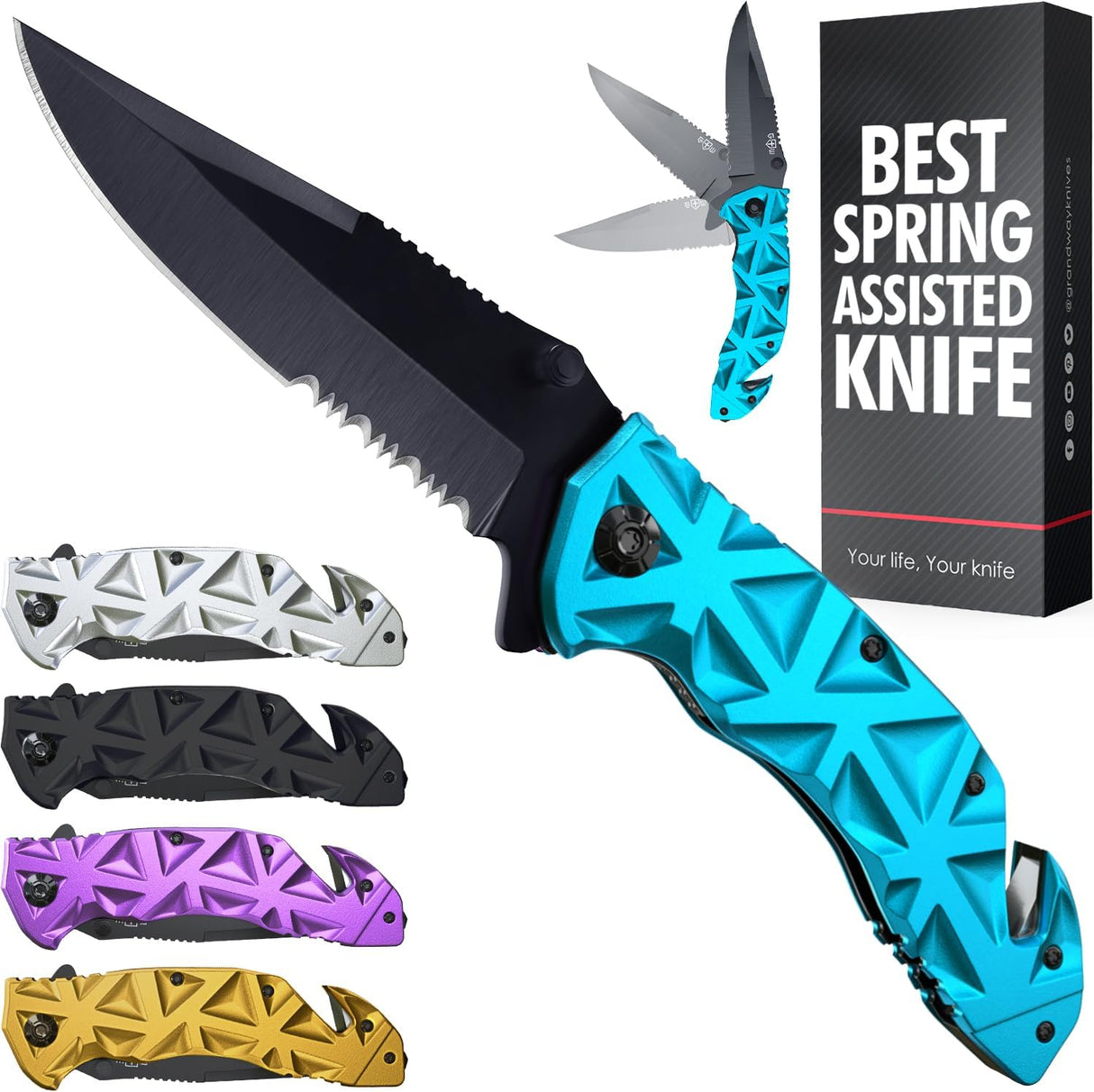 Cuchillo de bolsillo táctico 3.5 con cortador y rompedor