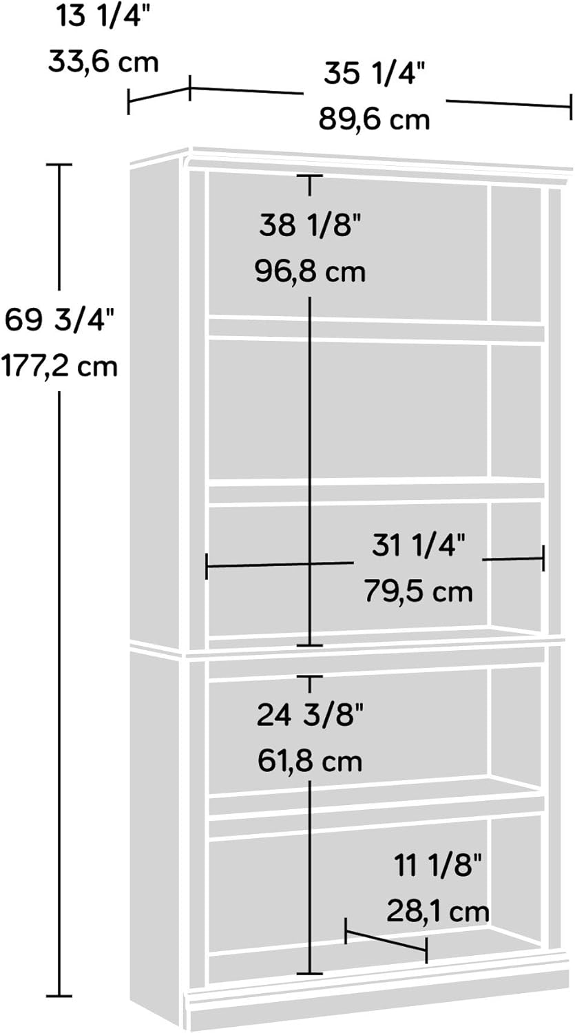 Estantería de 5 niveles Sauder, madera, multifuncional, modelo 1234