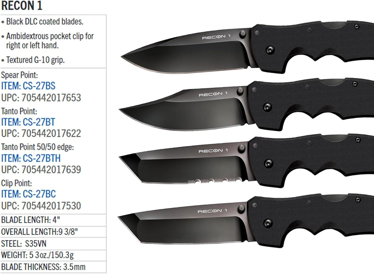 Cuchillo táctico plegable S35VN 4 con mango G-10 Tri-Ad