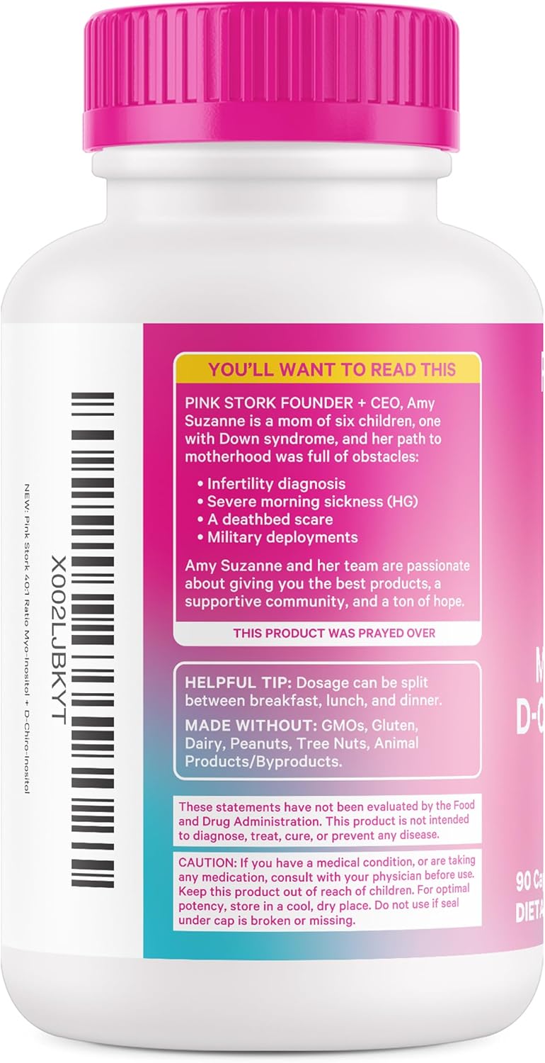 Suplemento Pink Stork Myo-Inositol & D-Chiro, equilibrio hormonal, 180 caps