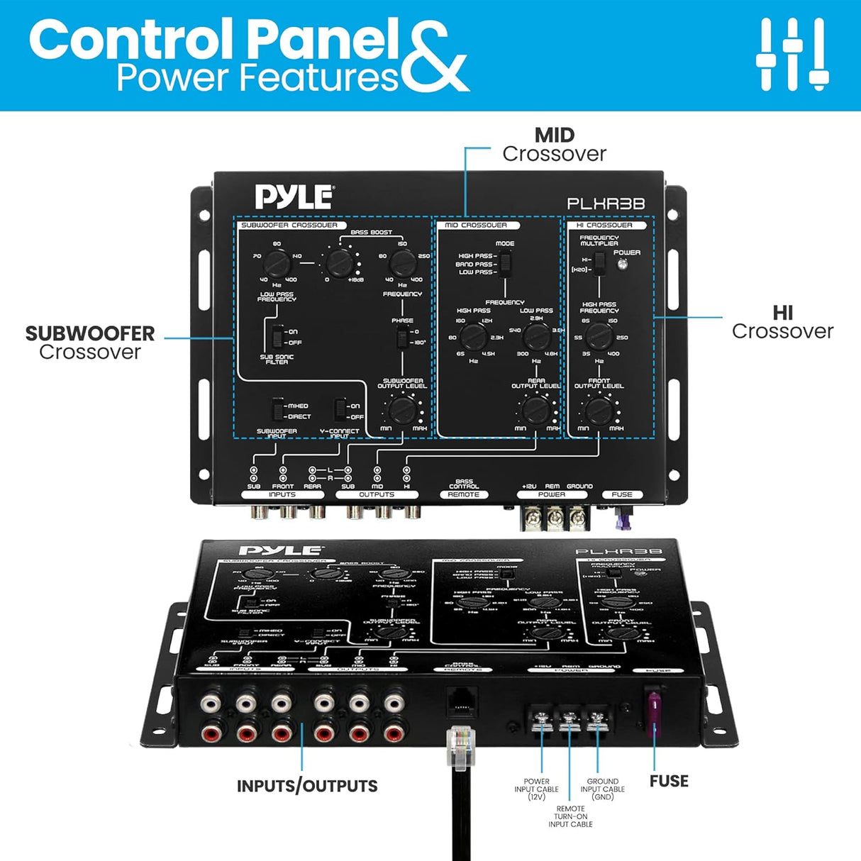 Ecualizador de audio electrónico de 3 vías PYLE PLXR3B