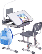 Escritorio y Silla Ajustables para Niños con Luz LED y Cajón