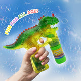 Set de Juguetes de Dinosaurios, Incluye Pistola de Burbujas y Figuras