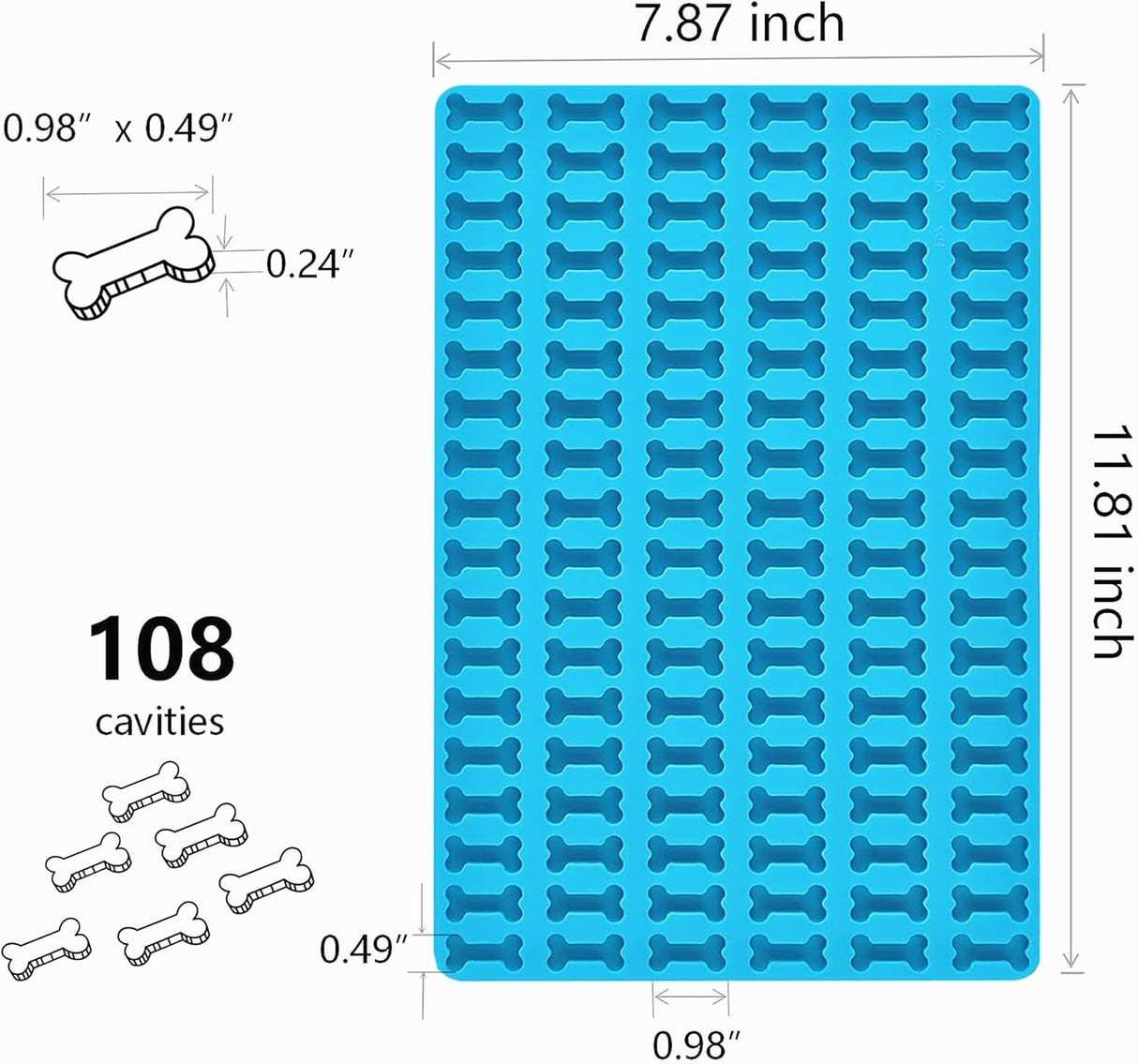 Moldes de silicona para golosinas de perro, 1 PC mini hueso