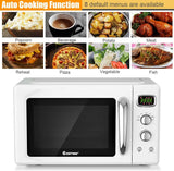 Horno Microondas Retro COSTWAY 0.9Cu.ft, 900W, 5 Potencias