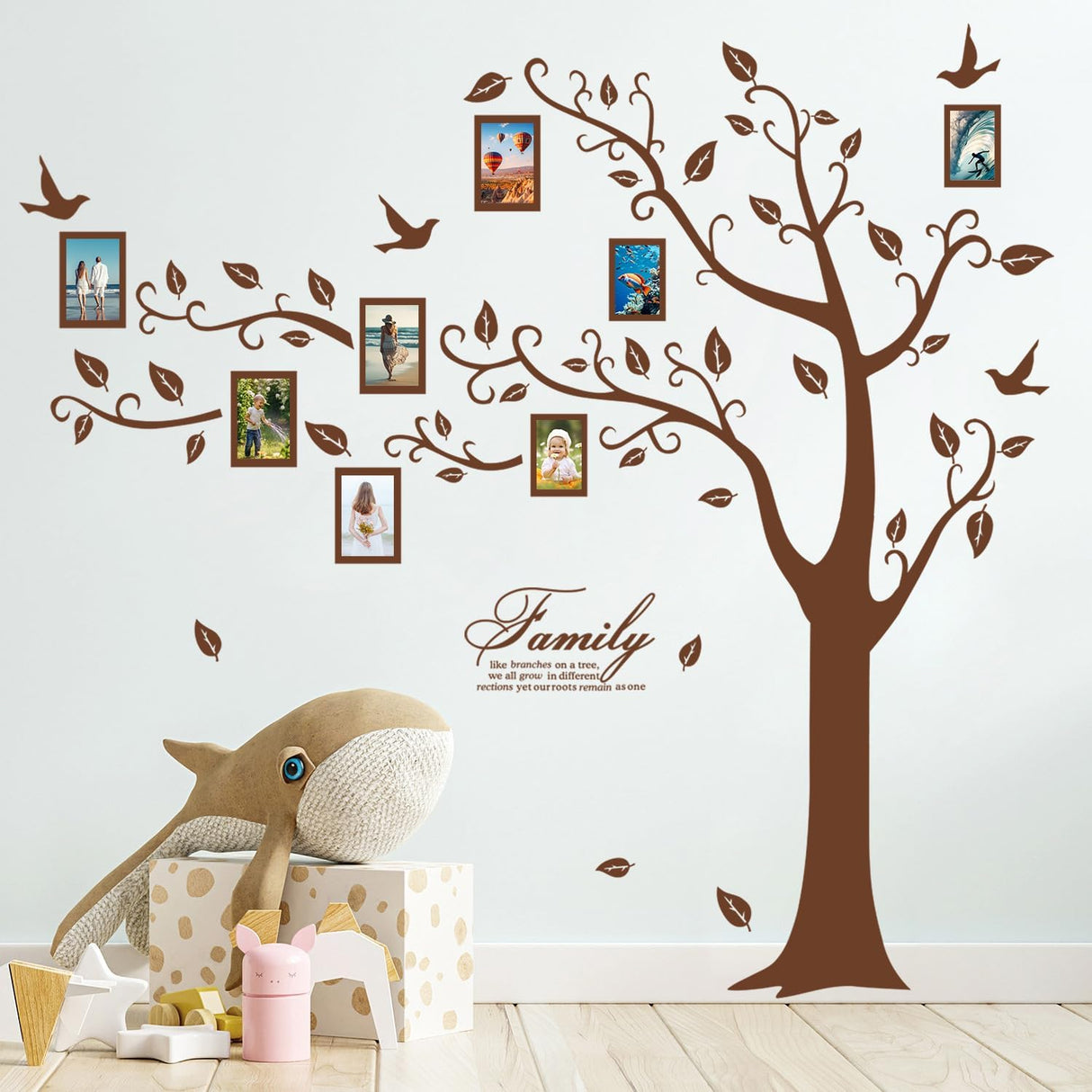 Sticker de Pared Árbol Familiar 3D, Vinilo, Removible, Izquierda
