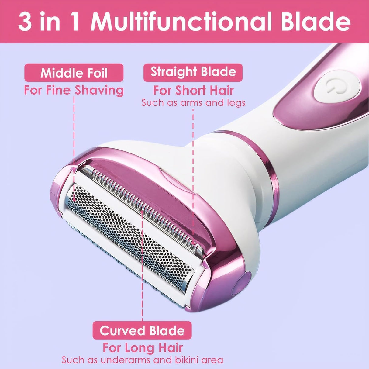 Afeitadora eléctrica 4 en 1 para mujeres con pantalla LED