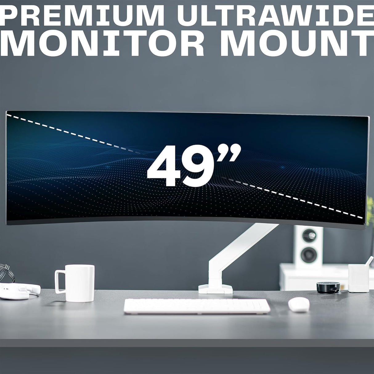 Soporte de Monitor VIVO, Brazo Ajustable para Pantallas 49 STAND-V101G1W