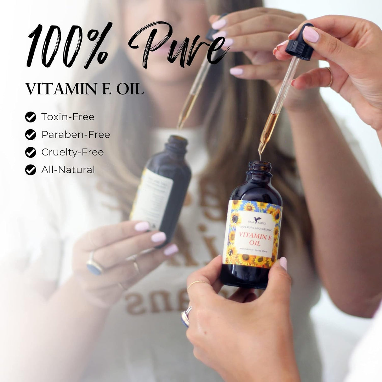 Aceite de Vitamina E Puro, Hidratante Multiuso para Piel