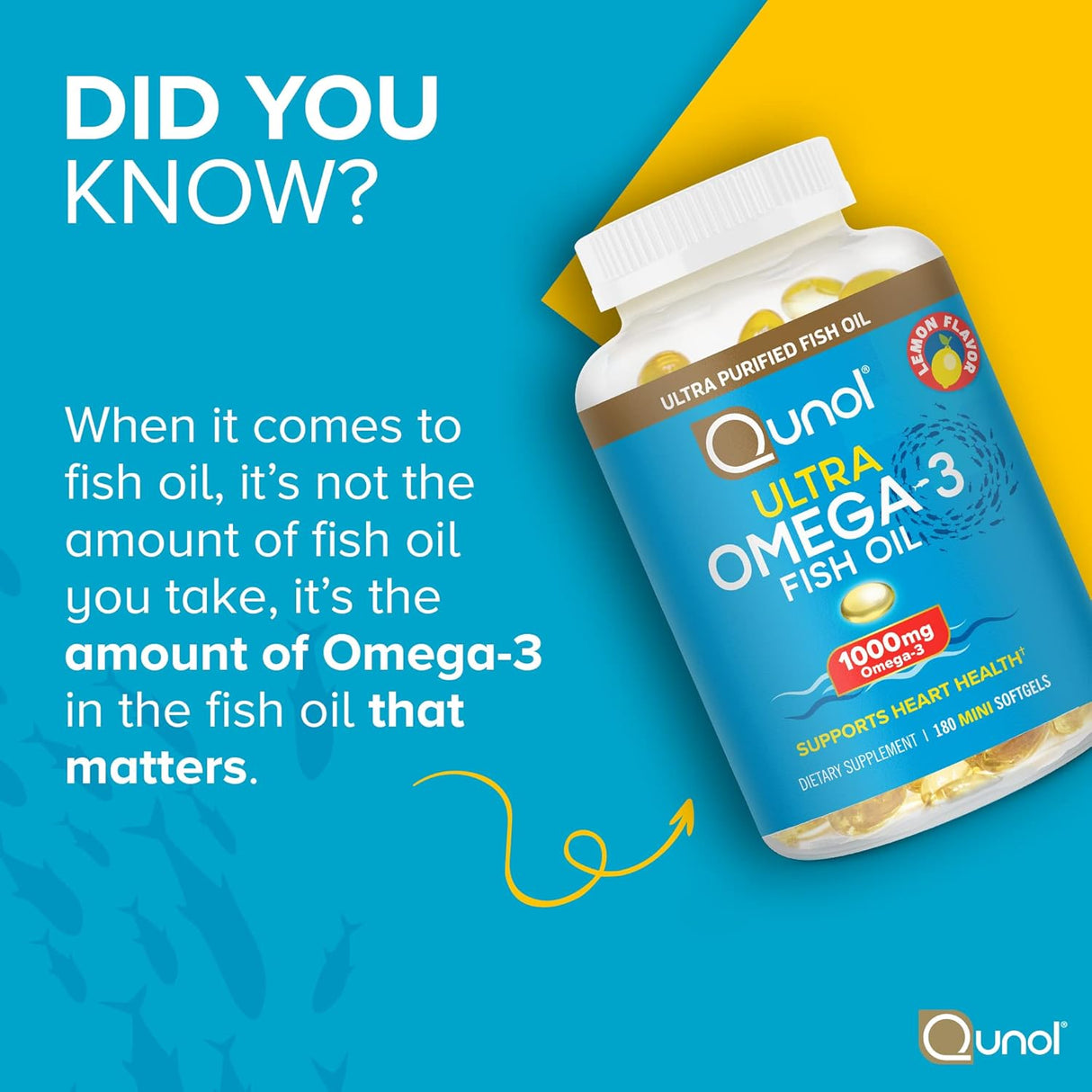 Mini cápsulas blandas de aceite de pescado Omega 3, sabor limón