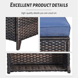 Belord Juego de muebles de patio de 4 piezas, silla giratoria de mimbre para patio con otomanas, juego de muebles de exterior para porche exterior, terraza, balcón, jardín