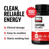 Píldoras de cafeína 200mg Force Factor, energía y enfoque