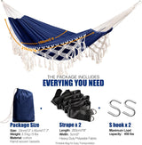 Hamaca Anyoo Garden Algodón Deluxe con Tassels, 450lbs