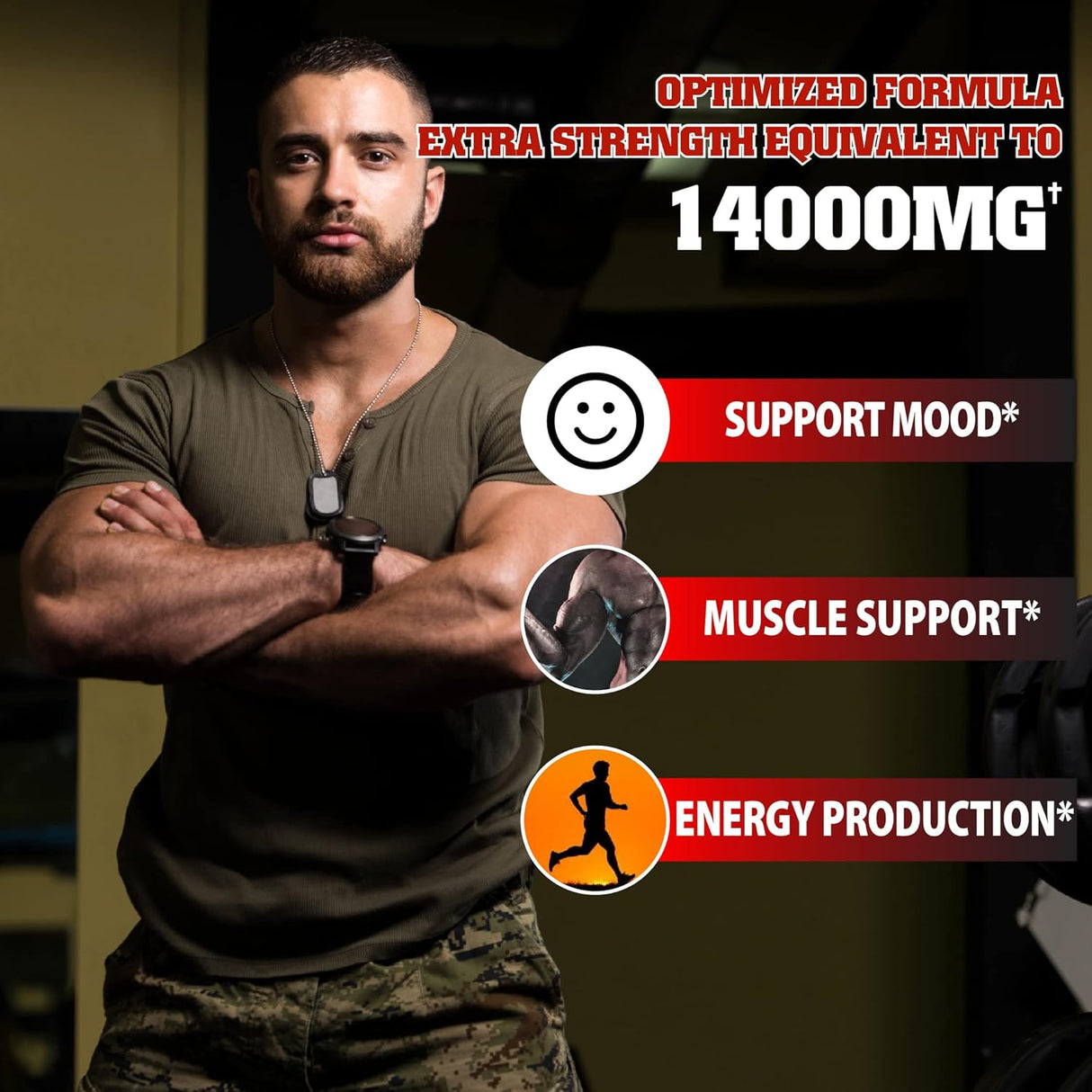 2 paquetes de 60 cápsulas 14000 mg de refuerzo testosterona