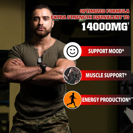 2 paquetes de 60 cápsulas 14000 mg de refuerzo testosterona