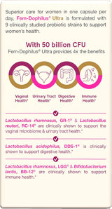 Jarrow Fem-Dophilus Probiótico Vaginal y Digestivo 50B CFU