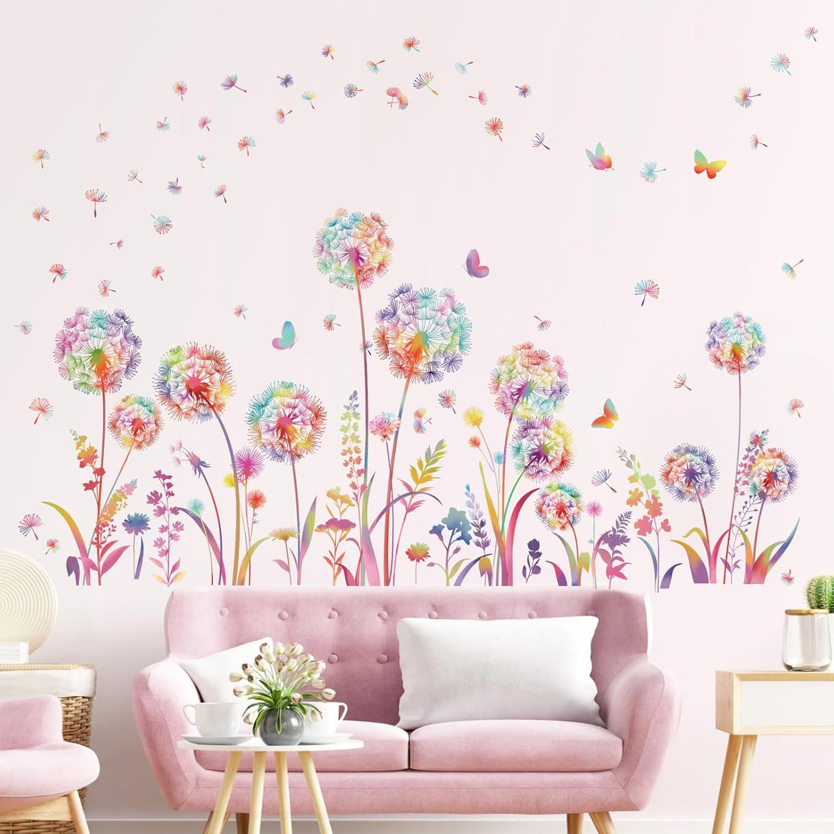 Adhesivos Pared Diente de León Decalmile, Mariposas Voladoras