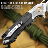Cuchillo de bolsillo para hombre, plegable con acero D2