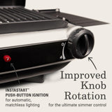 Parrilla y Estufa 2 en 1 con 2 Quemadores Ajustables