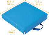 ECR4Kids SoftZone - Cojines de suelo, cuadrados, asientos flexibles, color azul francés, 6 piezas