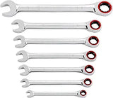 Juego de 7 Llaves de Carraca Métricas Powerbuilt 100 Dientes