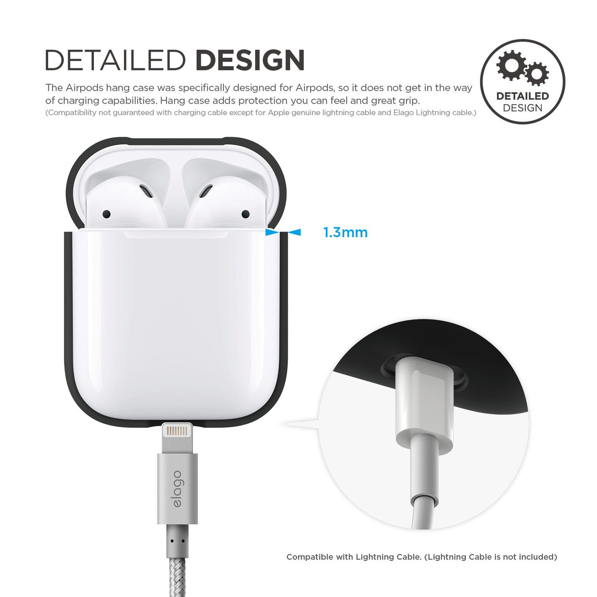 Estuche colgante AirPods [Negro]
