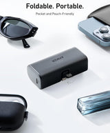 Cargador portátil negro anker con conector