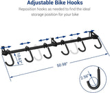 Soporte de pared resistente para 6 bicicletas, hasta 300 lb
