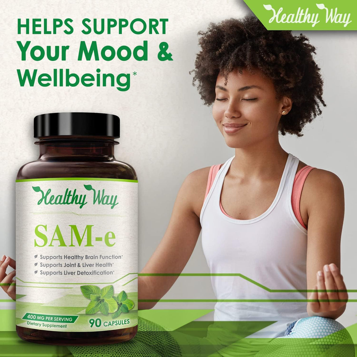 Suplemento Healthy Way SAM-e - S-adenosil metionina 400 mg