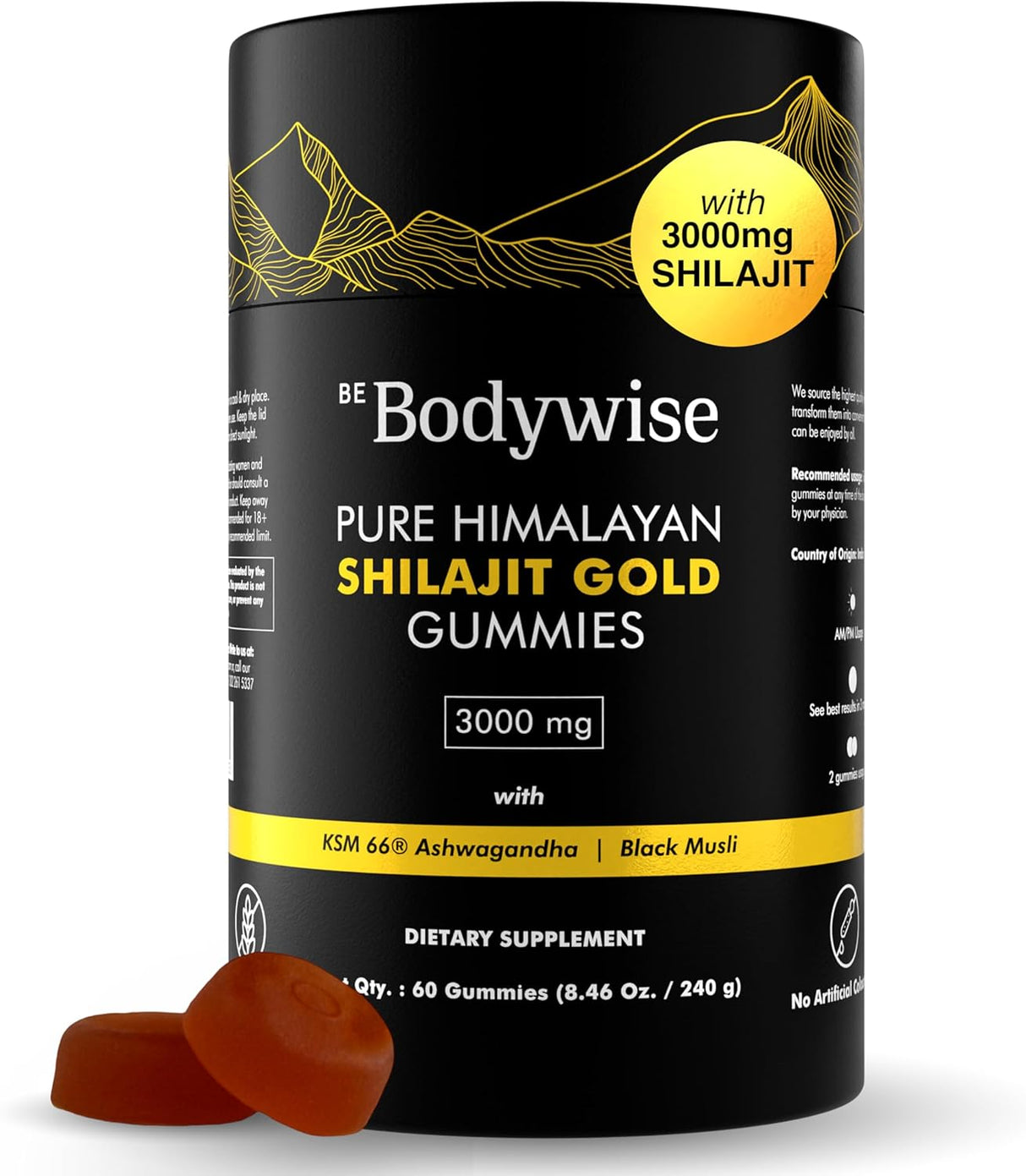 Gomitas de Shilajit Himalaya Be Bodywise, Orgánicas, Lab, 60g