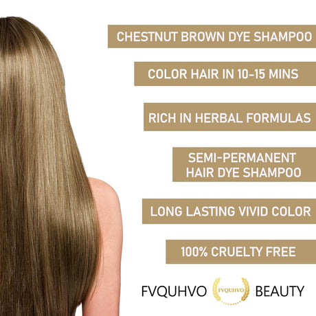 Shampoo de tinte para el cabello castaño natural Fvquhvo