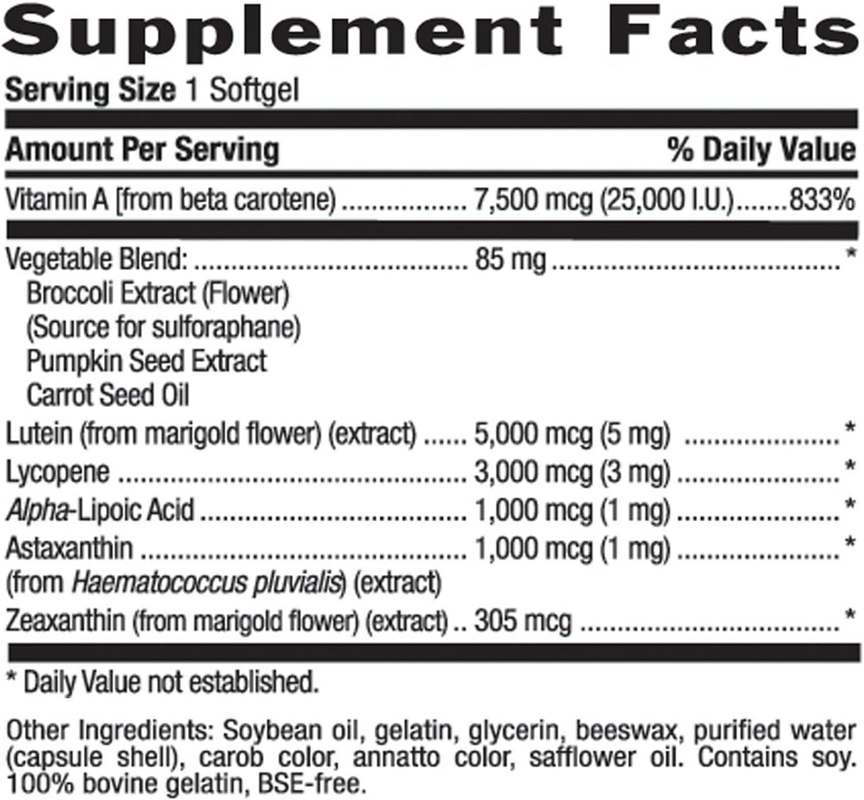 Suplementos Alimenticios Complejo carotenoide