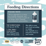 Fera Pets - Aceite de pescado para perros y gatos, 16 onzas, 96 porciones, aceite de pescado líquido con pescado capturado en la naturaleza para mantener la piel, el sistema inmunológico y la función