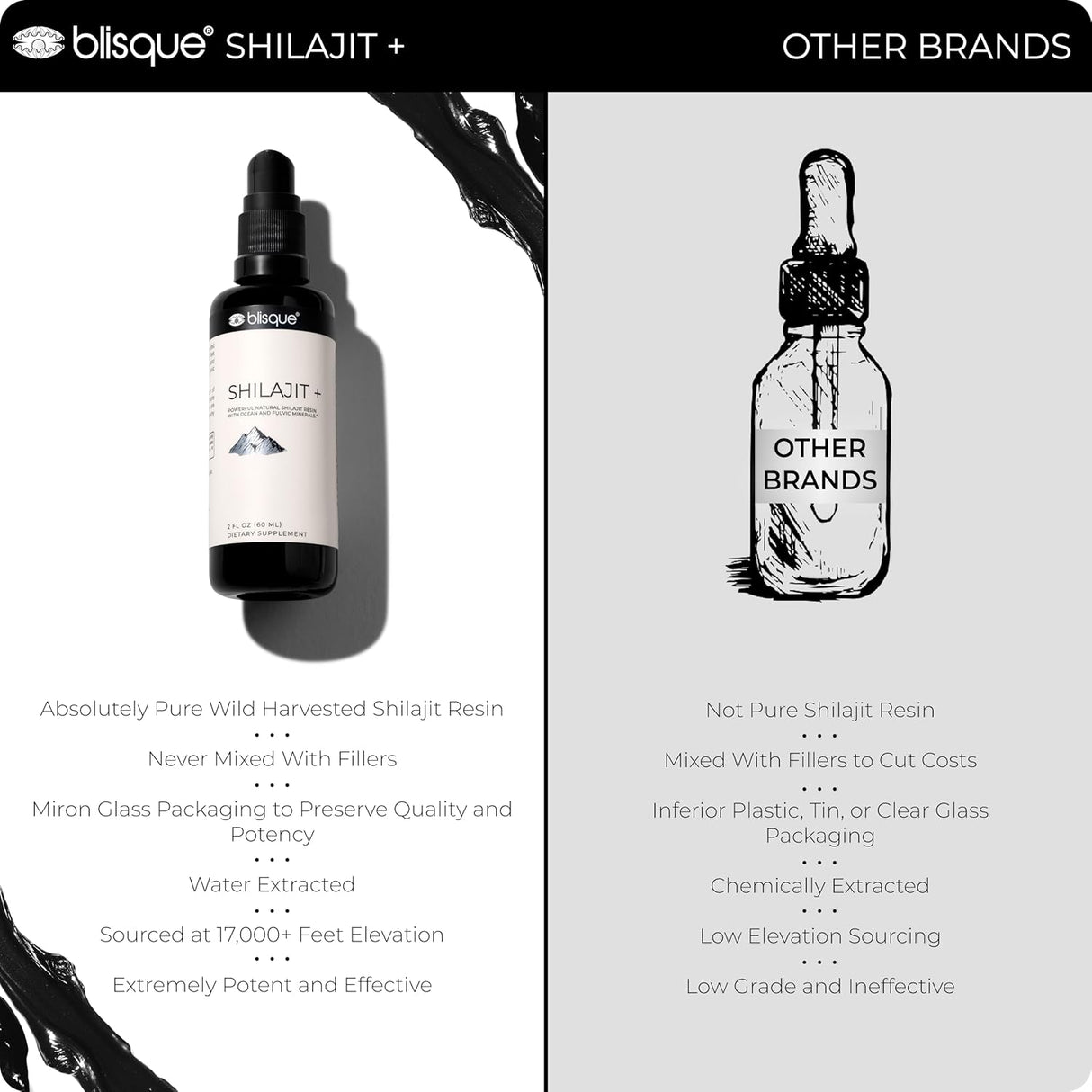 Suplemento Gotas minerales de resina Shilajit del Himalaya