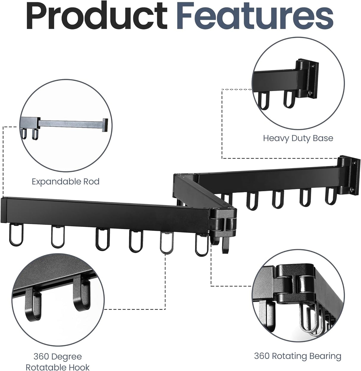Tendedero Plegable de Pared - Tri-Fold Expandible y Retráctil