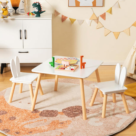 Juego de mesa y silla para niños 3 piezas de madera