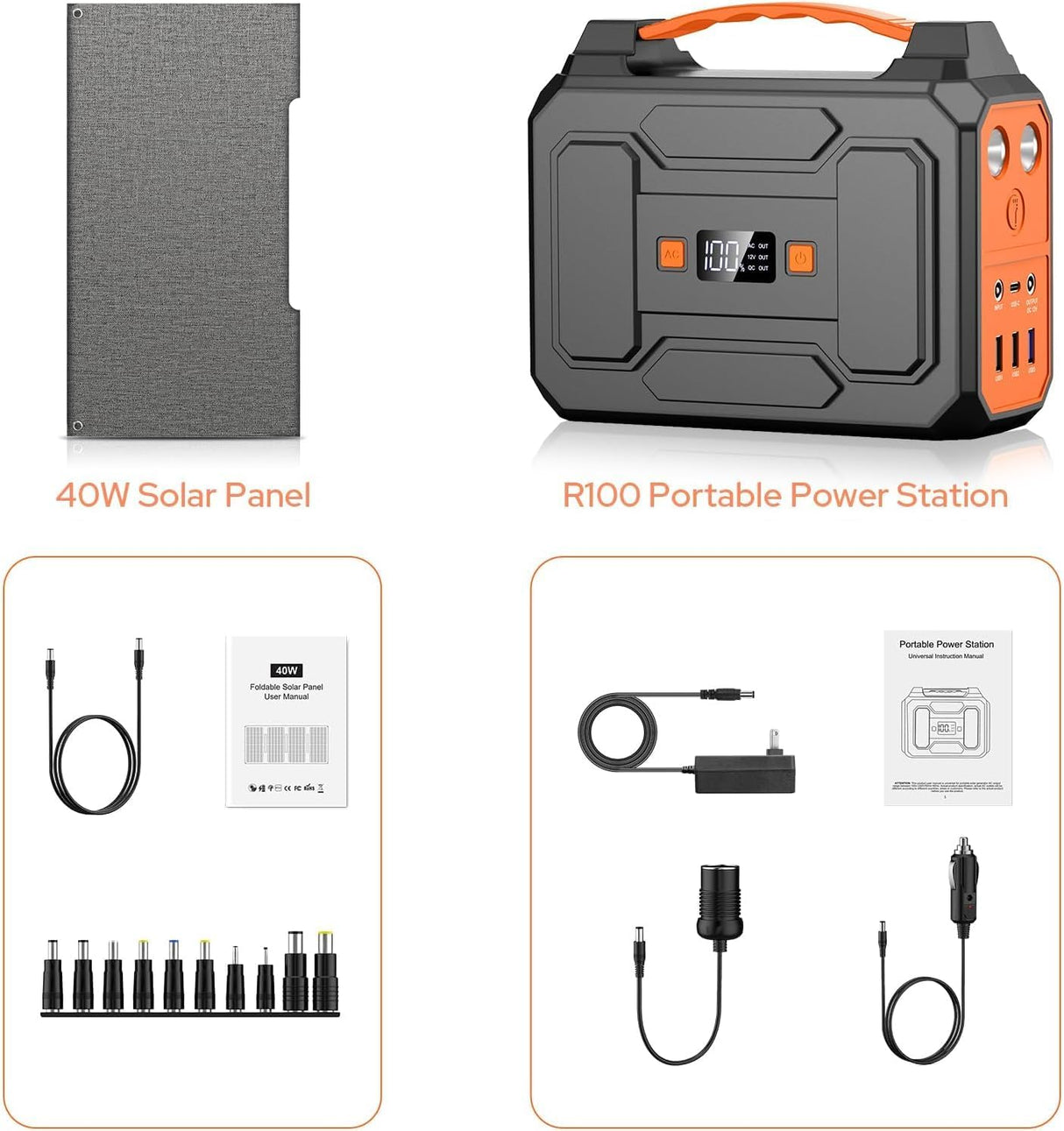 Generador Solar 200W Pico/100W, Estación de Energía Portátil