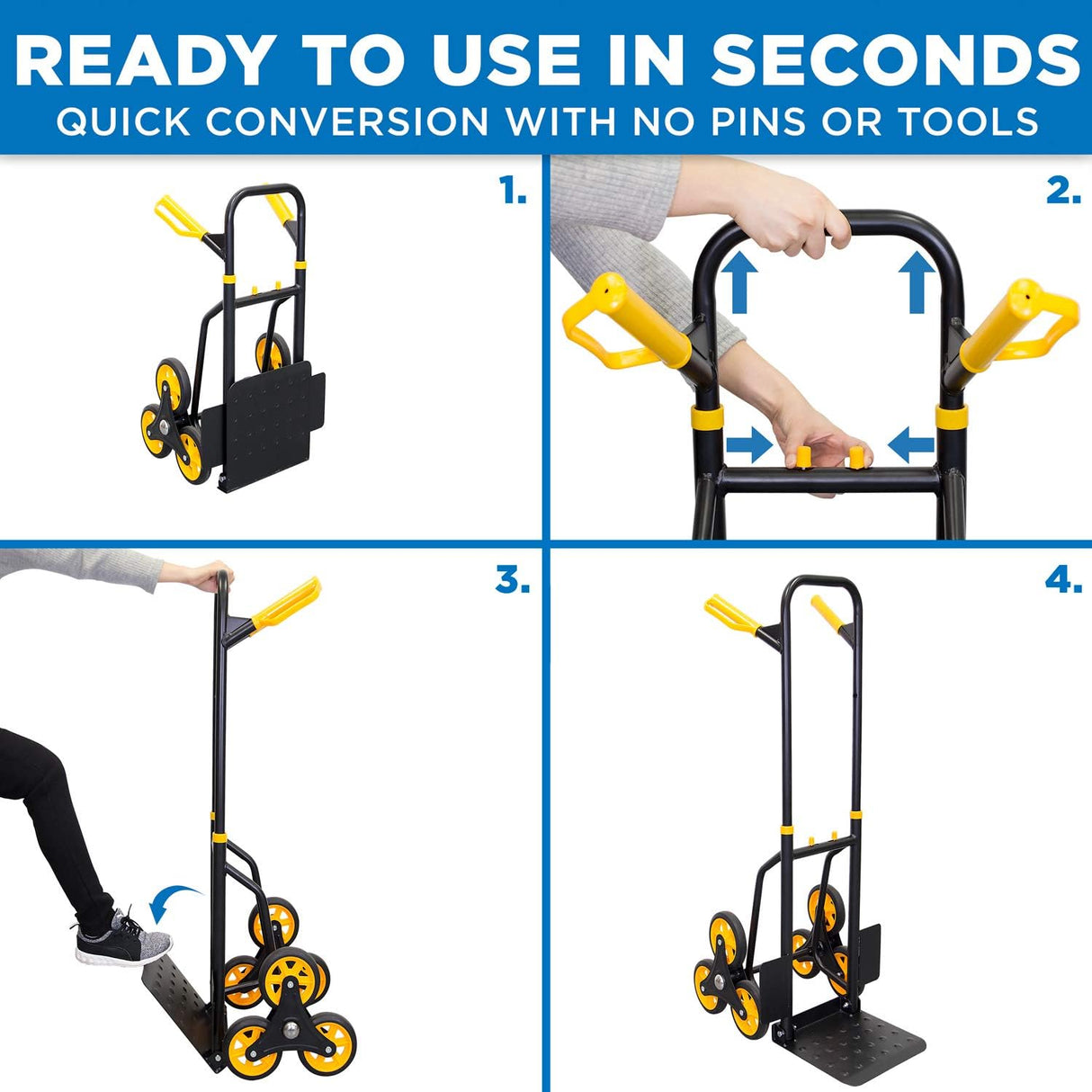 Carretilla Escaladora Mount-It! 330 lb Capacidad, Plegable