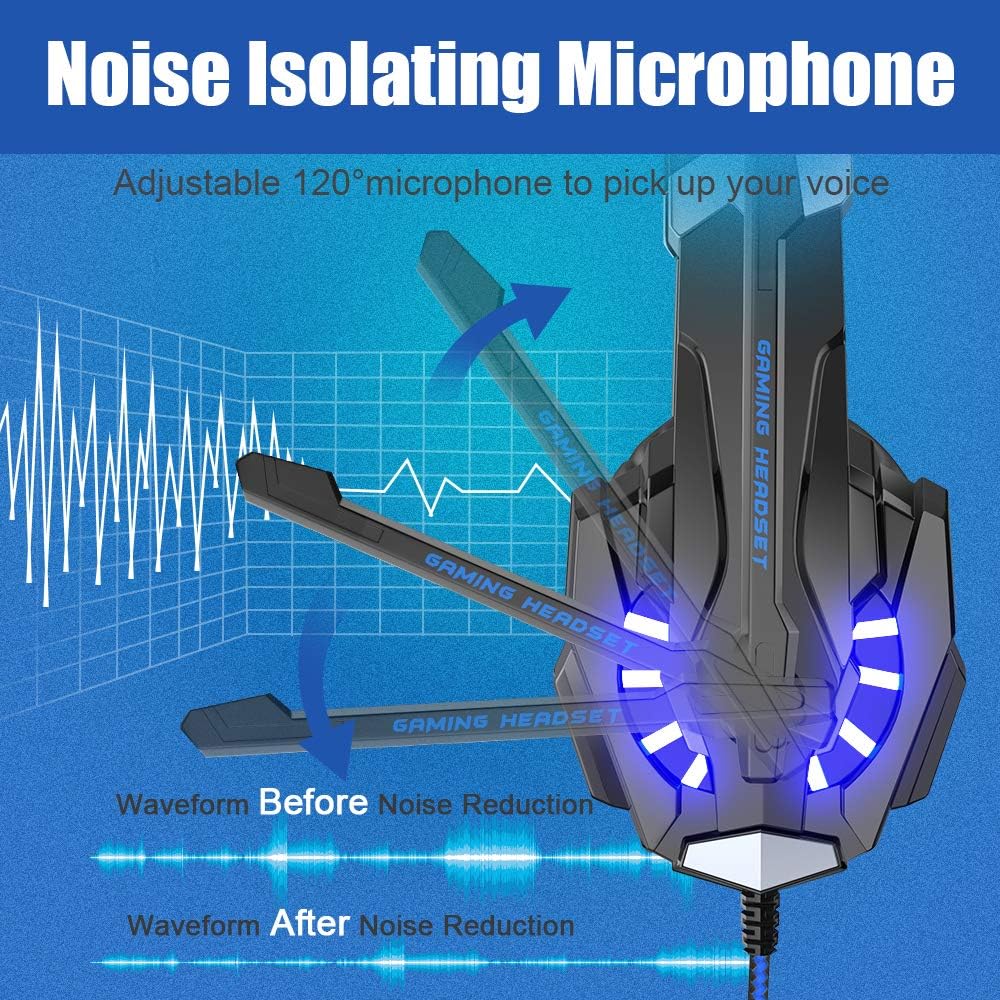 Auriculares Gaming BENGOO G9000, Cancelación de Ruido, Micrófono