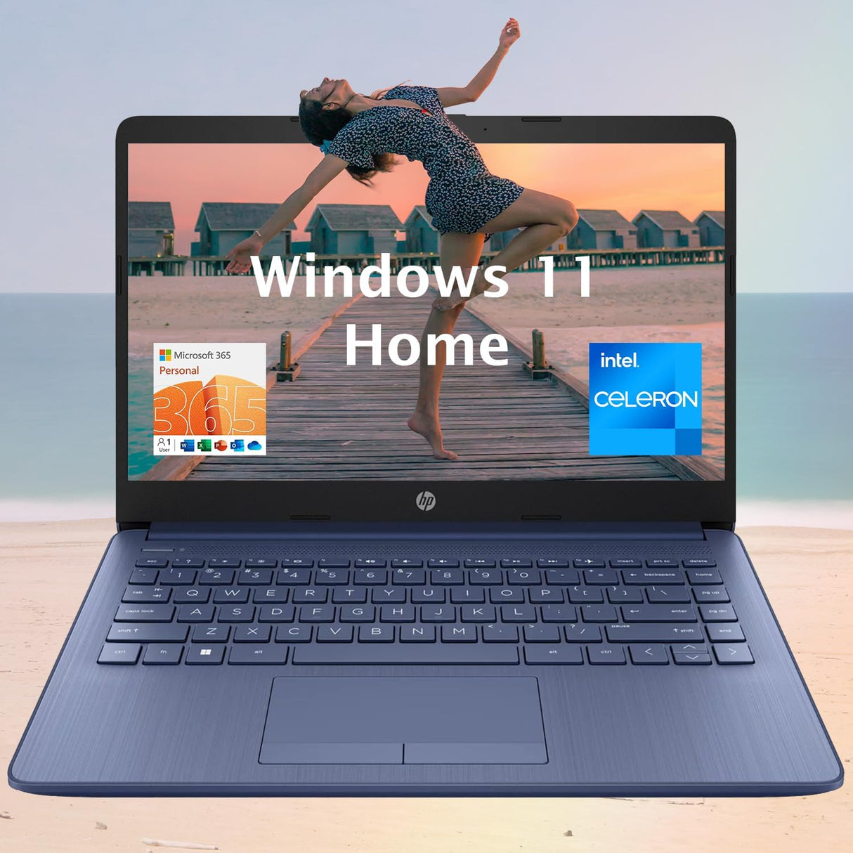 Laptop HP 14'' HD, 16GB RAM, 64GB eMMC, Intel N4120