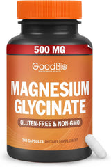 Magnesium Glycinato - Suplemento de 500mg, 240 cápsulas