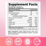 Gummies de Hierro para Mujeres y Hombres - Suplemento Vegano 60ct