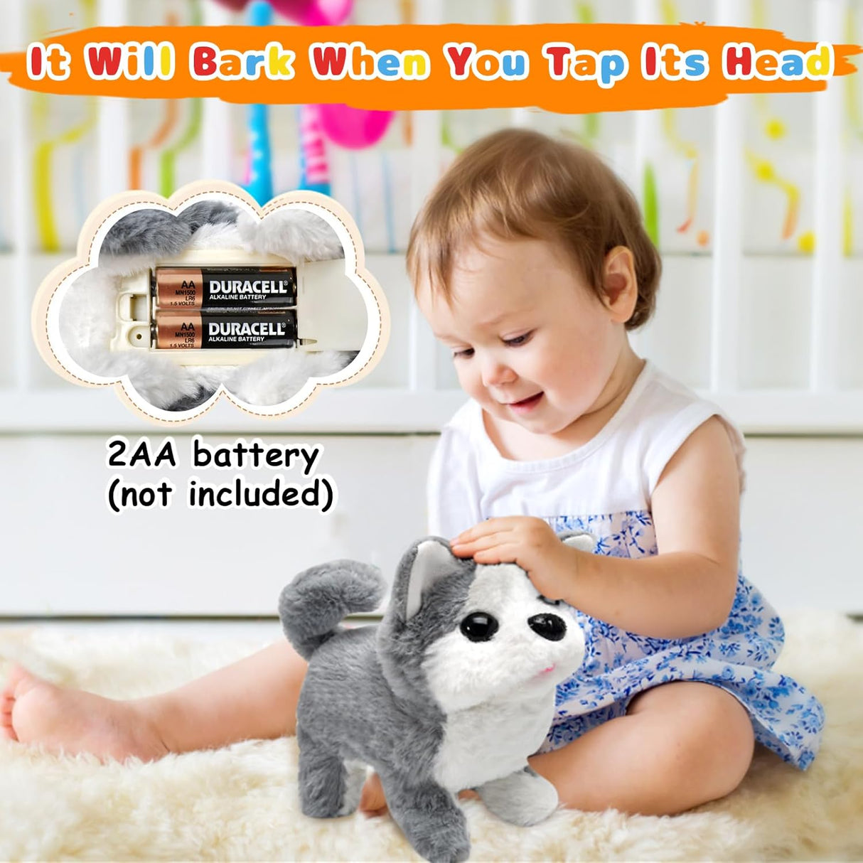 Peluche Husky Interactivo - Camina, Ladra, Agita Cola, Modelo 2023