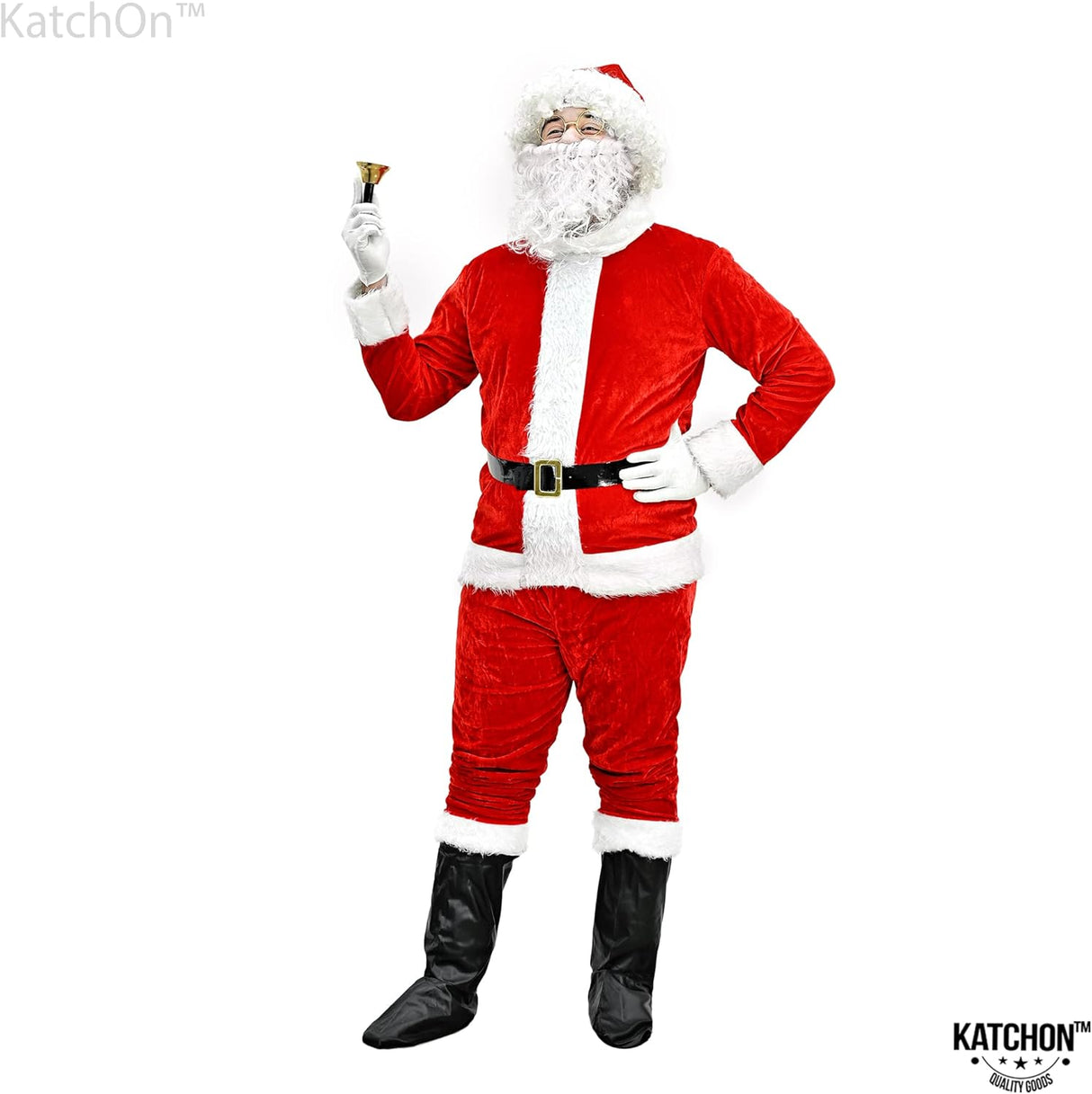 Traje de Papá Noel de terciopelo para adultos Talla L 10 pza