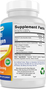 Best Naturals Colágeno Multi 2000mg Cápsulas para Piel, Cabello y Uñas