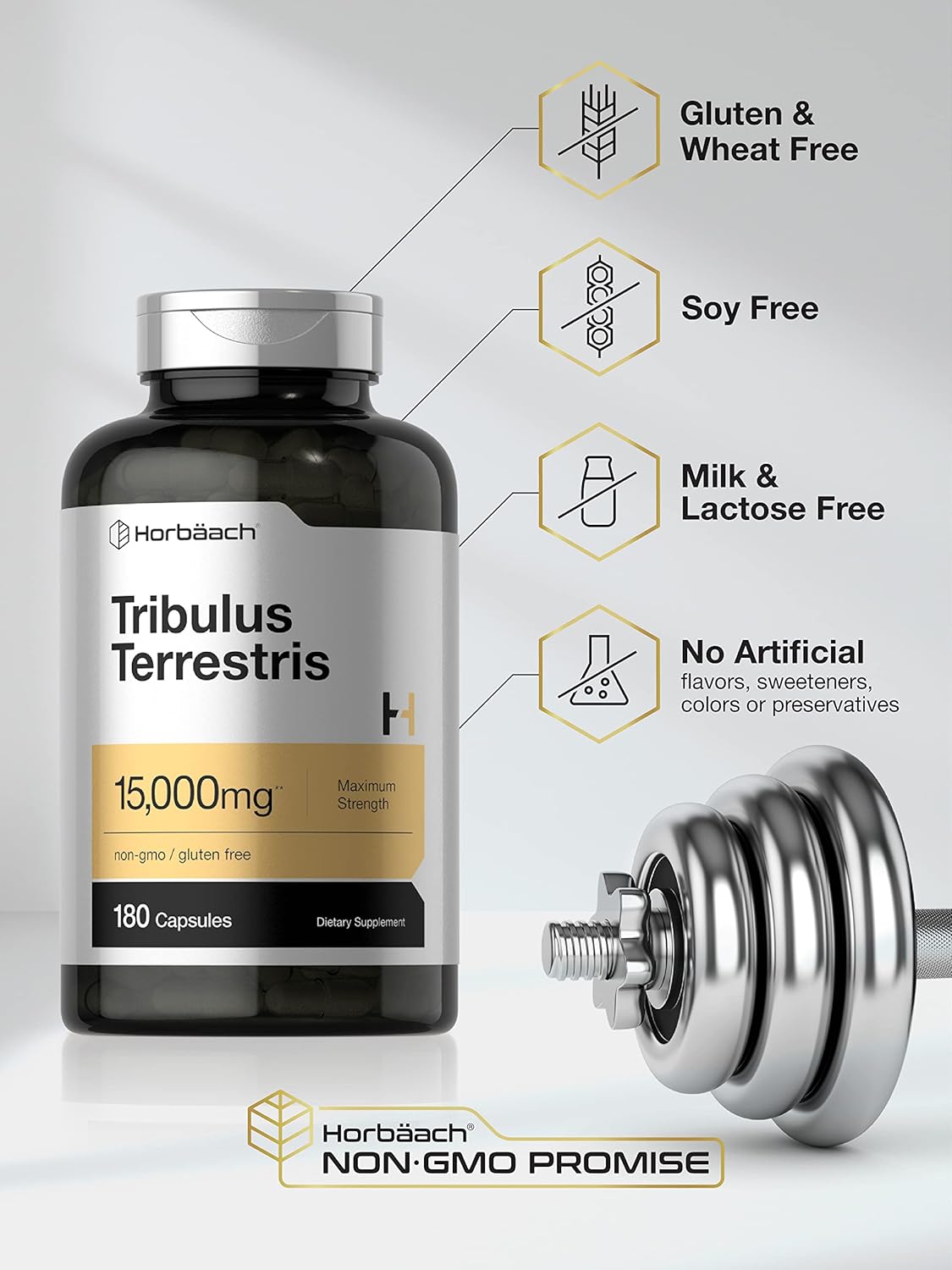 Suplemento Tribulus Terrestris para hombres 15000mg  180 cap