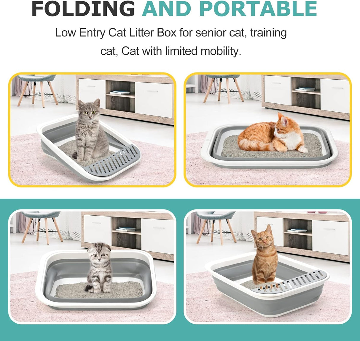 Caja de arena para gatos con parte superior TomteNisse