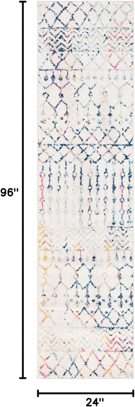Alfombra Runner Tulum - Diseño Boho Marroquí, Fácil Cuidado