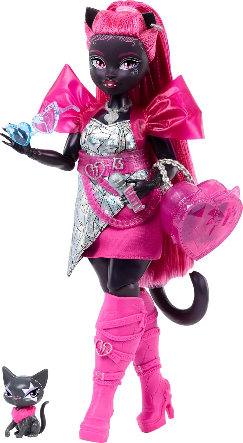 Muñeca Catty Noir Monster High, Werecat con accesorios y mascota